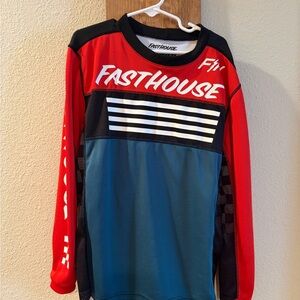 Fasthouse Kids Red and Blue Long Sleeve Tee